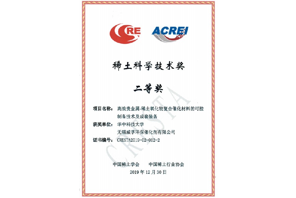 稀土科學技術獎二等獎